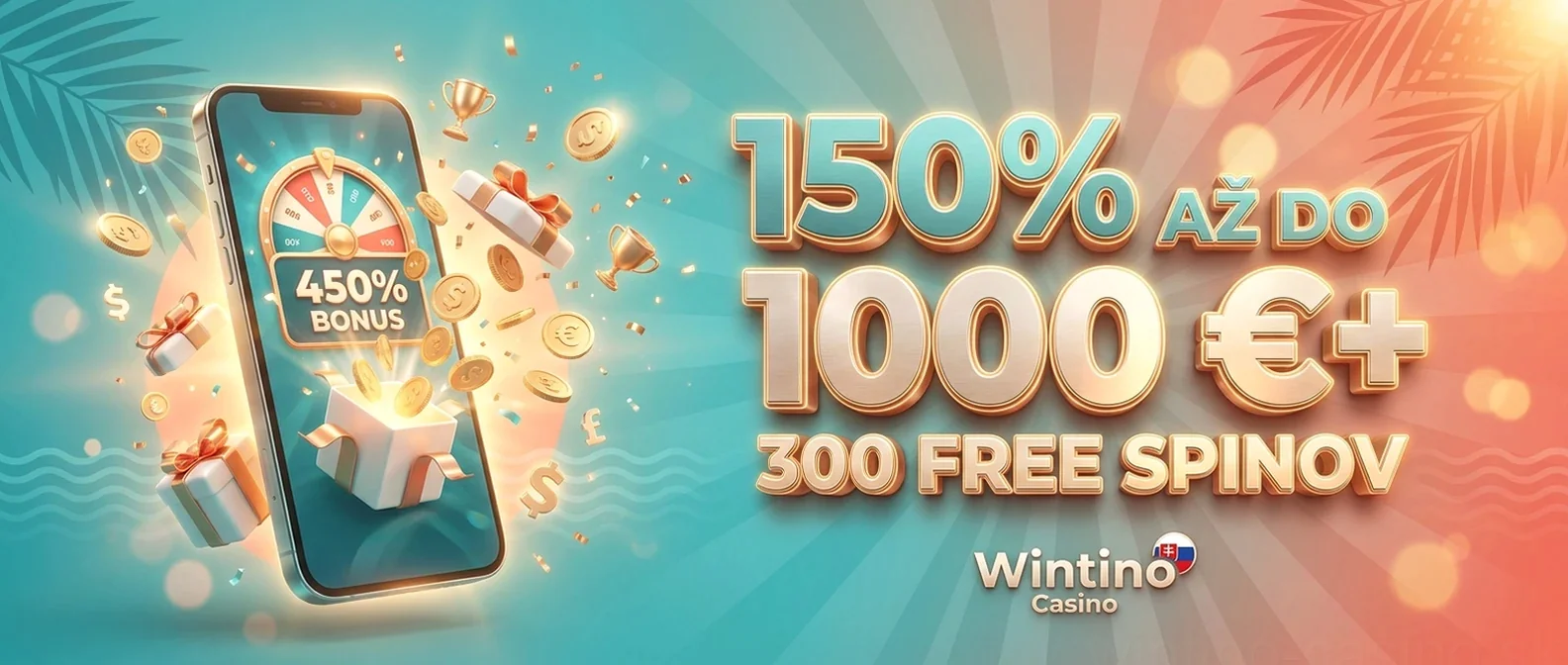 150% AŽ DO 1000 €+ 300 FREE SPINOV
